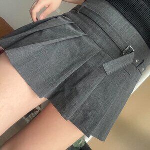 Women's Grey and Black Skirt